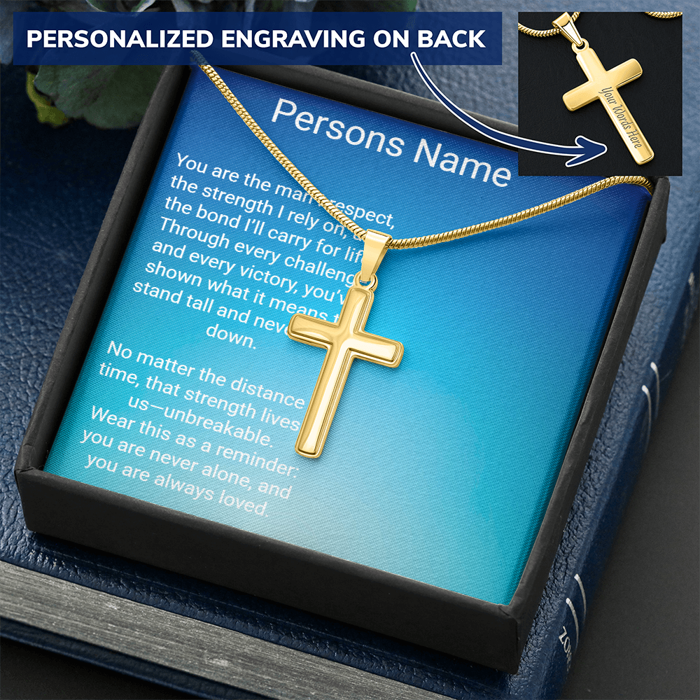 Personalized Cross with A Snake Chain – Meaningful Gift for Son or Dad