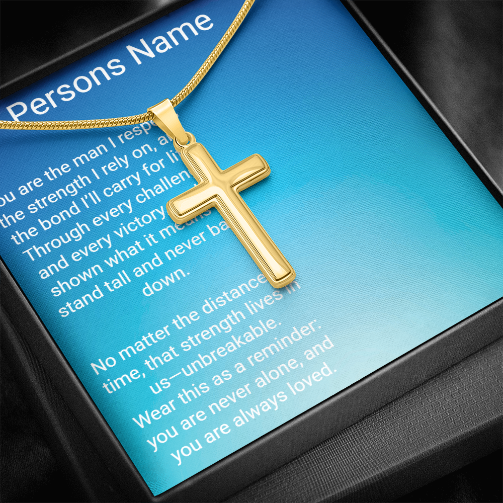Personalized Cross with A Snake Chain – Meaningful Gift for Son or Dad