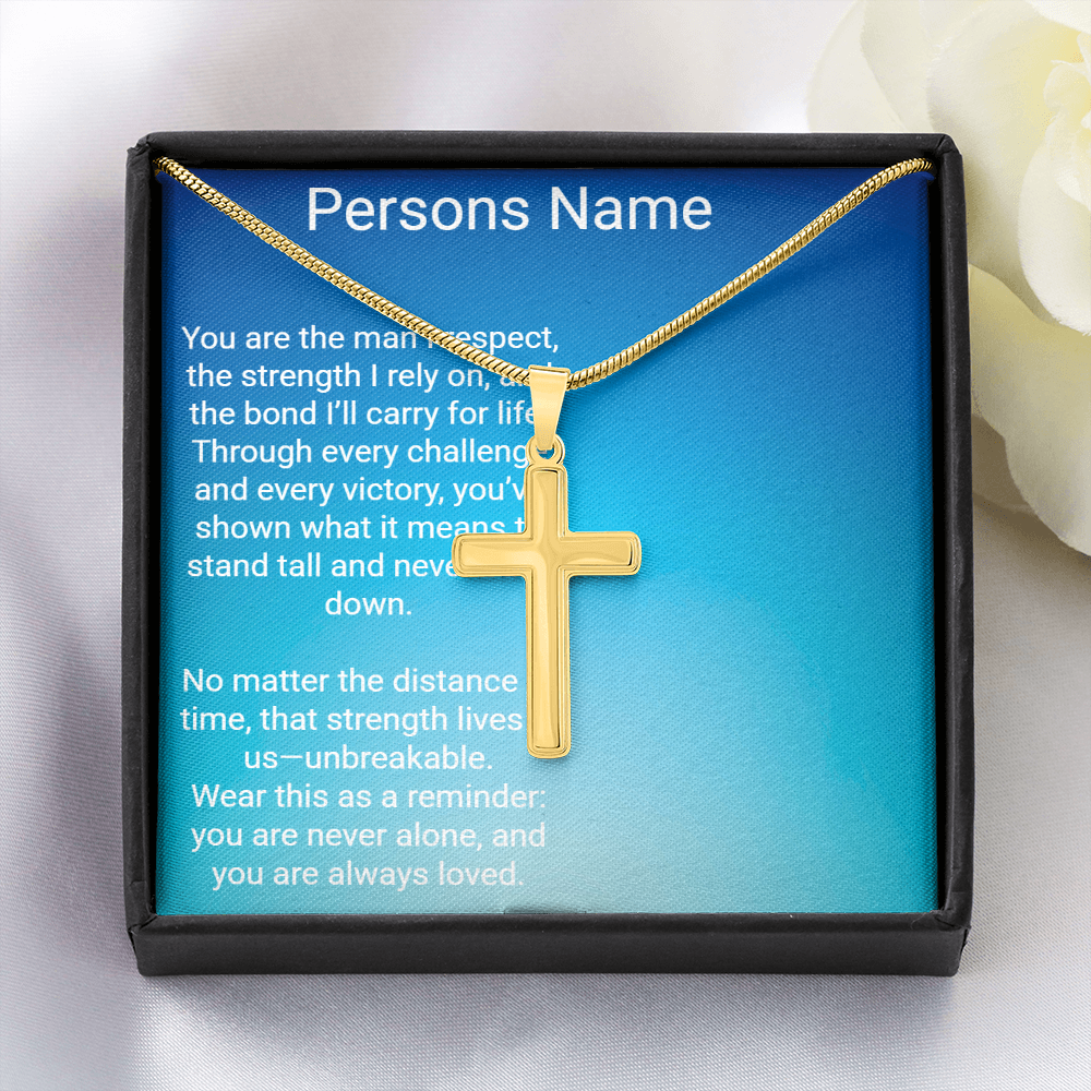 Personalized Cross with A Snake Chain – Meaningful Gift for Son or Dad