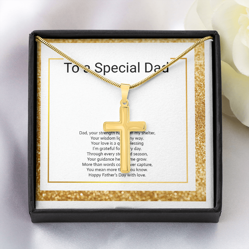 Personalized Engraved Cross Necklace with Snake Chain for Father or Son