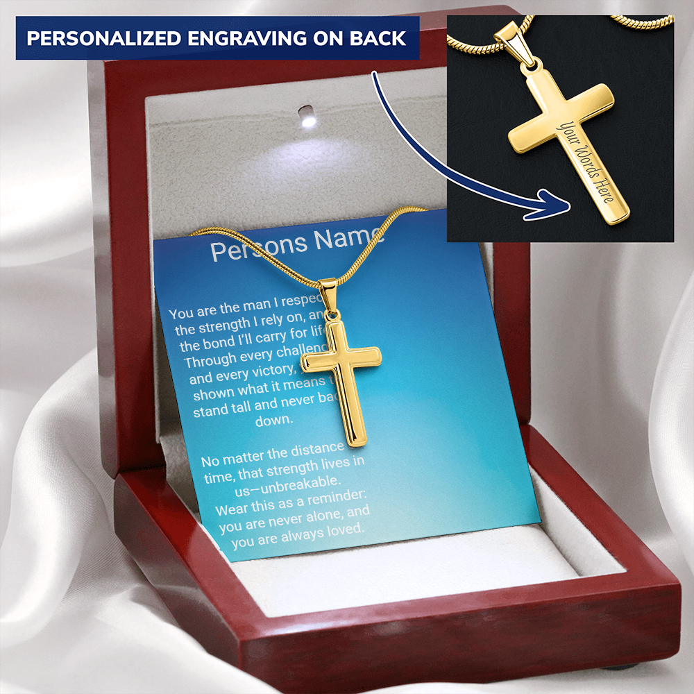 Personalized Cross with A Snake Chain – Meaningful Gift for Son or Dad