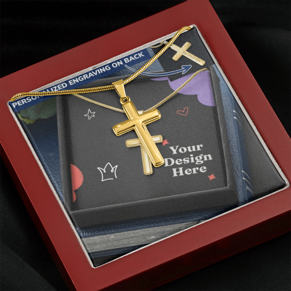 Personalized Cross Necklace with Snake Chain – Custom Engraved Faith Jewelry for Men & Women
