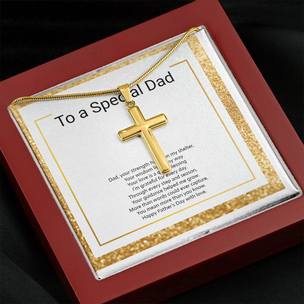 Personalized Engraved Cross Necklace with Snake Chain for Father or Son