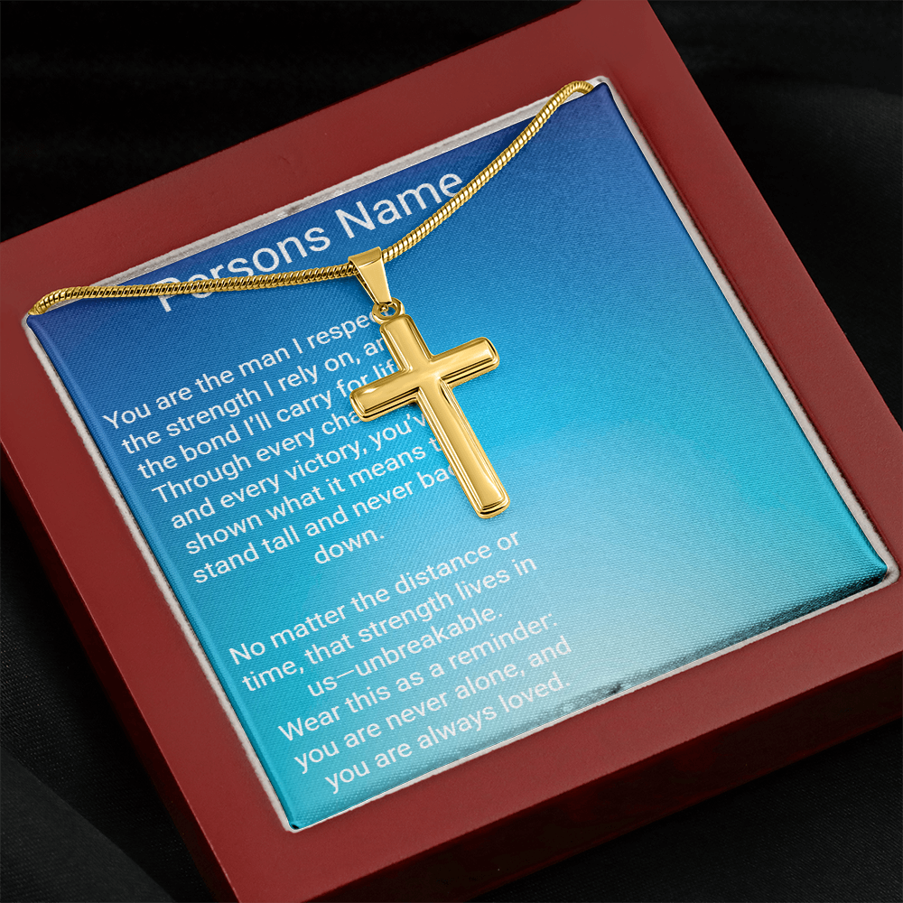 Personalized Cross with A Snake Chain – Meaningful Gift for Son or Dad