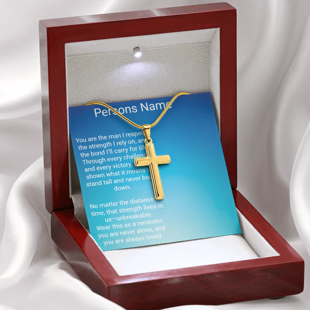Personalized Cross with A Snake Chain – Meaningful Gift for Son or Dad