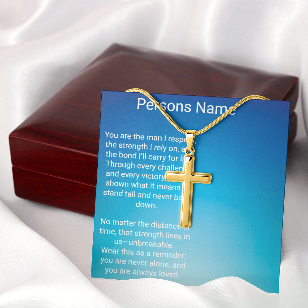 Personalized Cross with A Snake Chain – Meaningful Gift for Son or Dad