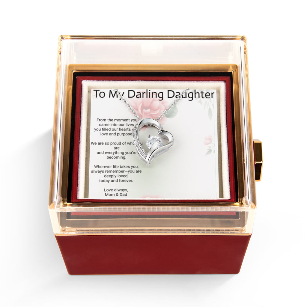Daughter Forever Love Rotating Rose Gift Box – Timeless Keepsake of Love