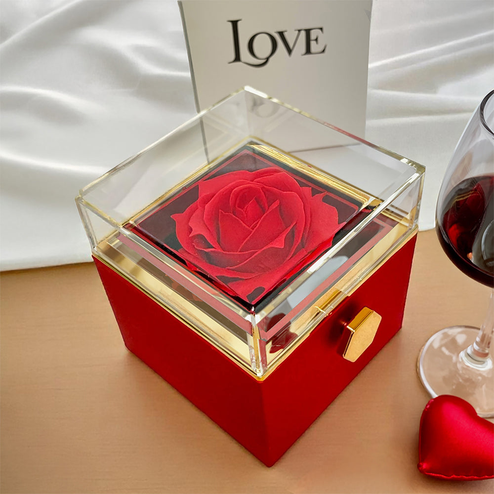 Daughter's Birthday Gift – Forever Love Heart Jewellery with Rotating Rose Gift Box | Meaningful Birthday Necklace