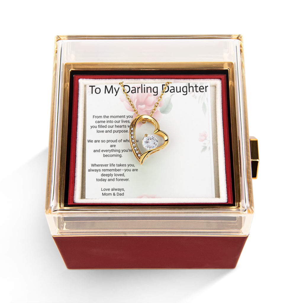 Daughter Forever Love Rotating Rose Gift Box – Timeless Keepsake of Love