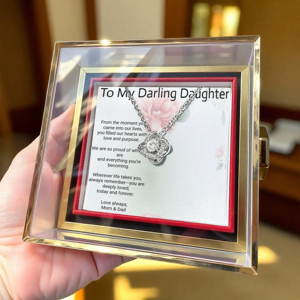 Daughter Love Knot Rotating Rose Gift Box – Elegant Forever Rose Keepsake