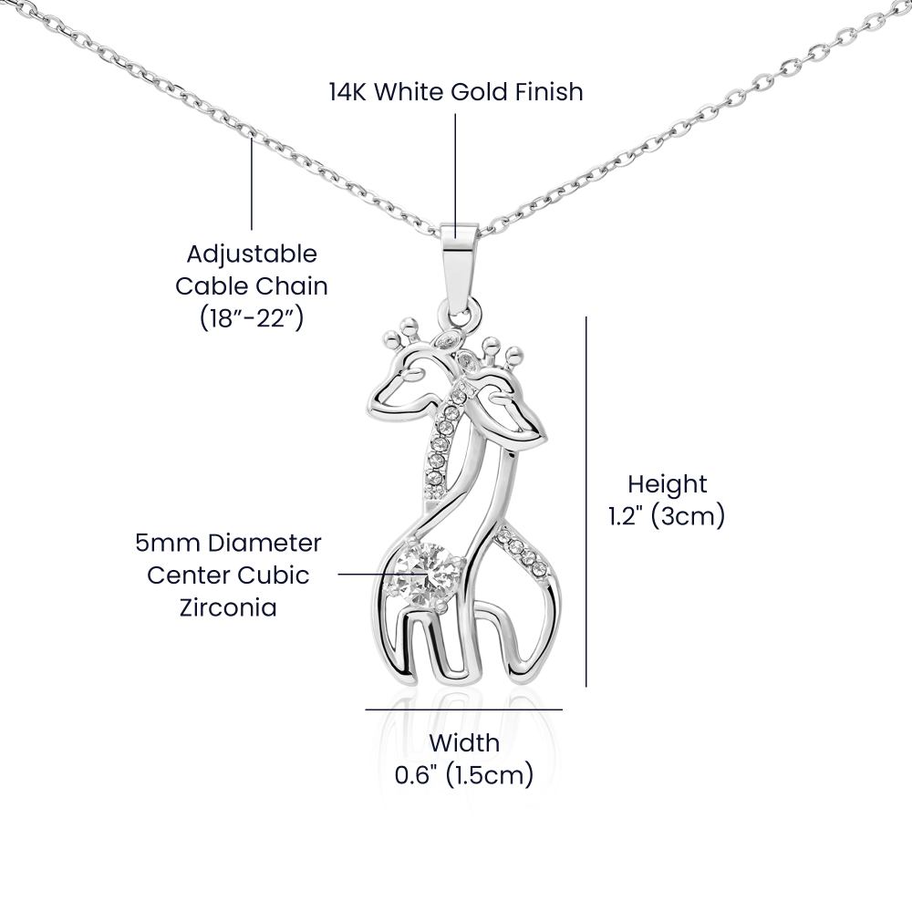 Mother's Gift Giraffe Sparkling Cubic Zirconia Necklace | Beautiful Jewellery Gift for Mum