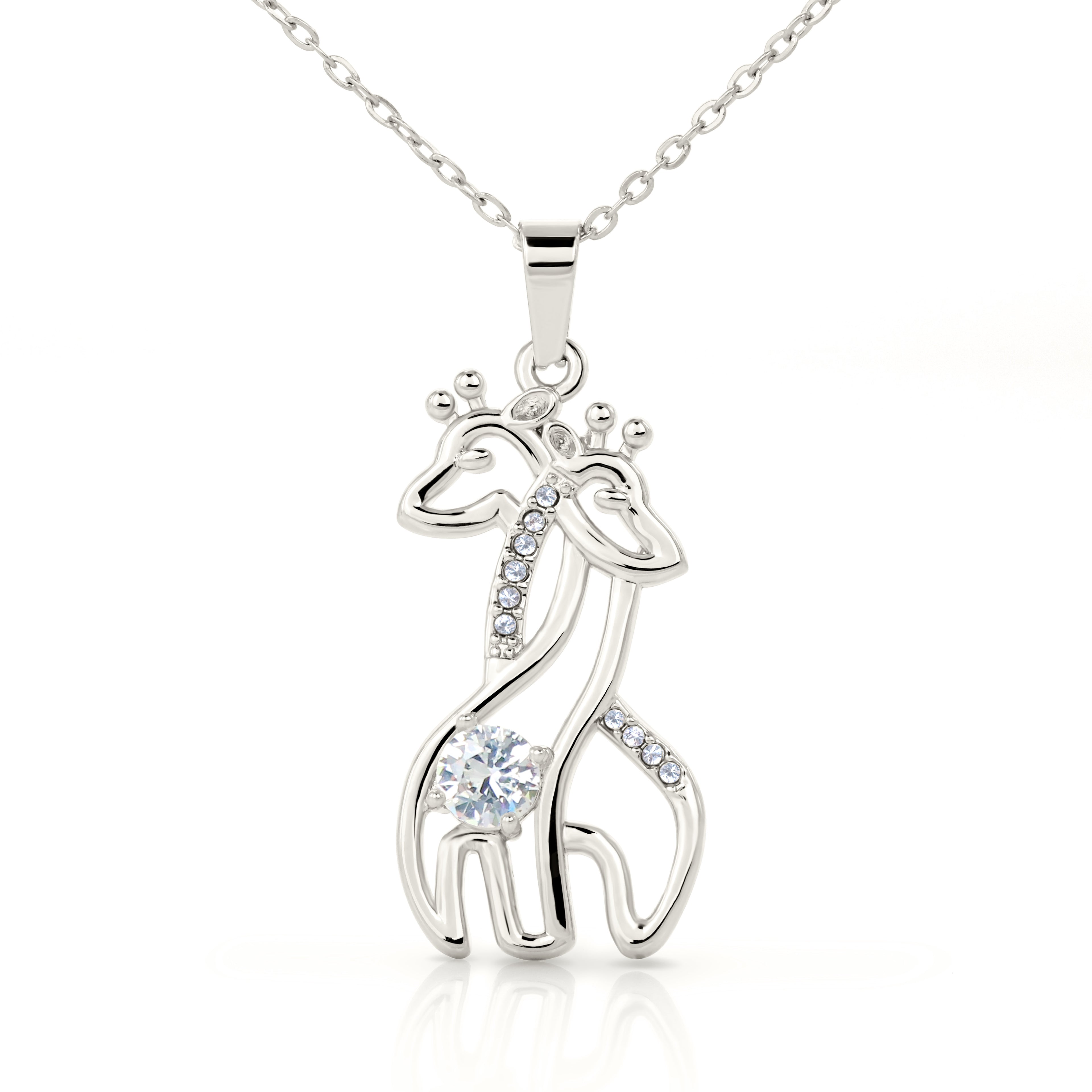 Giraffe Sparkling Cubic Zirconia Necklace | Beautiful Jewellery Gift for Sister