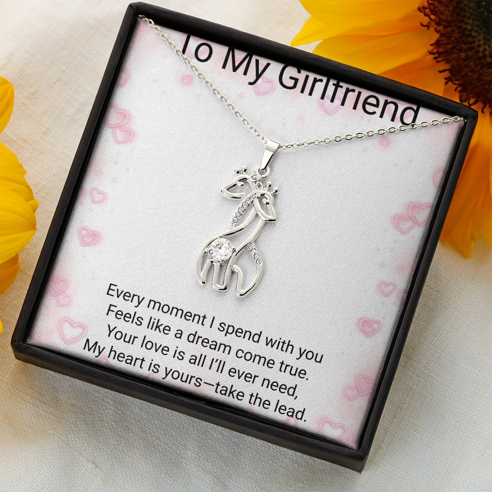 Girlfriend Gift Giraffe Sparkling Cubic Zirconia Necklace | Romantic Jewellery Gift for Her