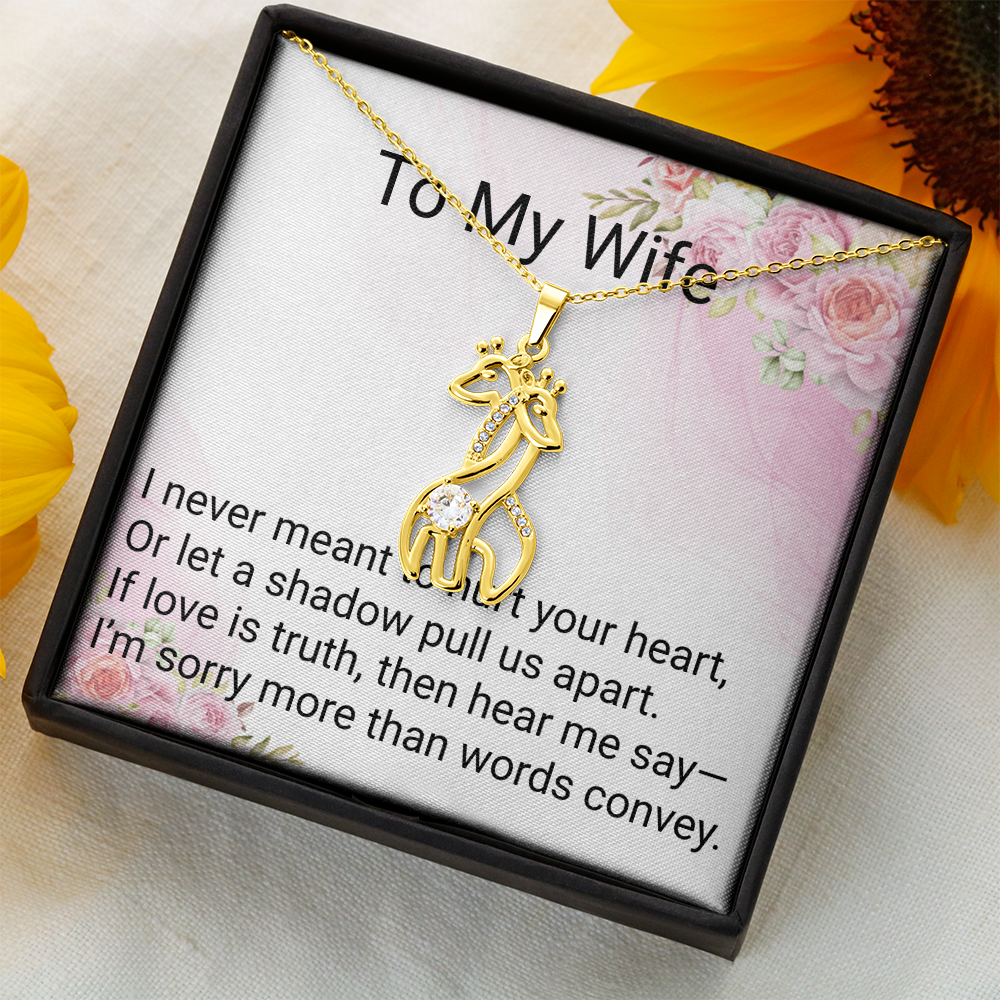 Giraffe Sparkling Cubic Zirconia Necklace | Romantic Jewellery Gift for Wife