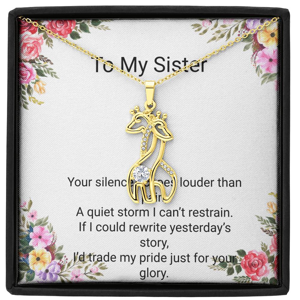 Giraffe Sparkling Cubic Zirconia Necklace | Beautiful Jewellery Gift for Sister
