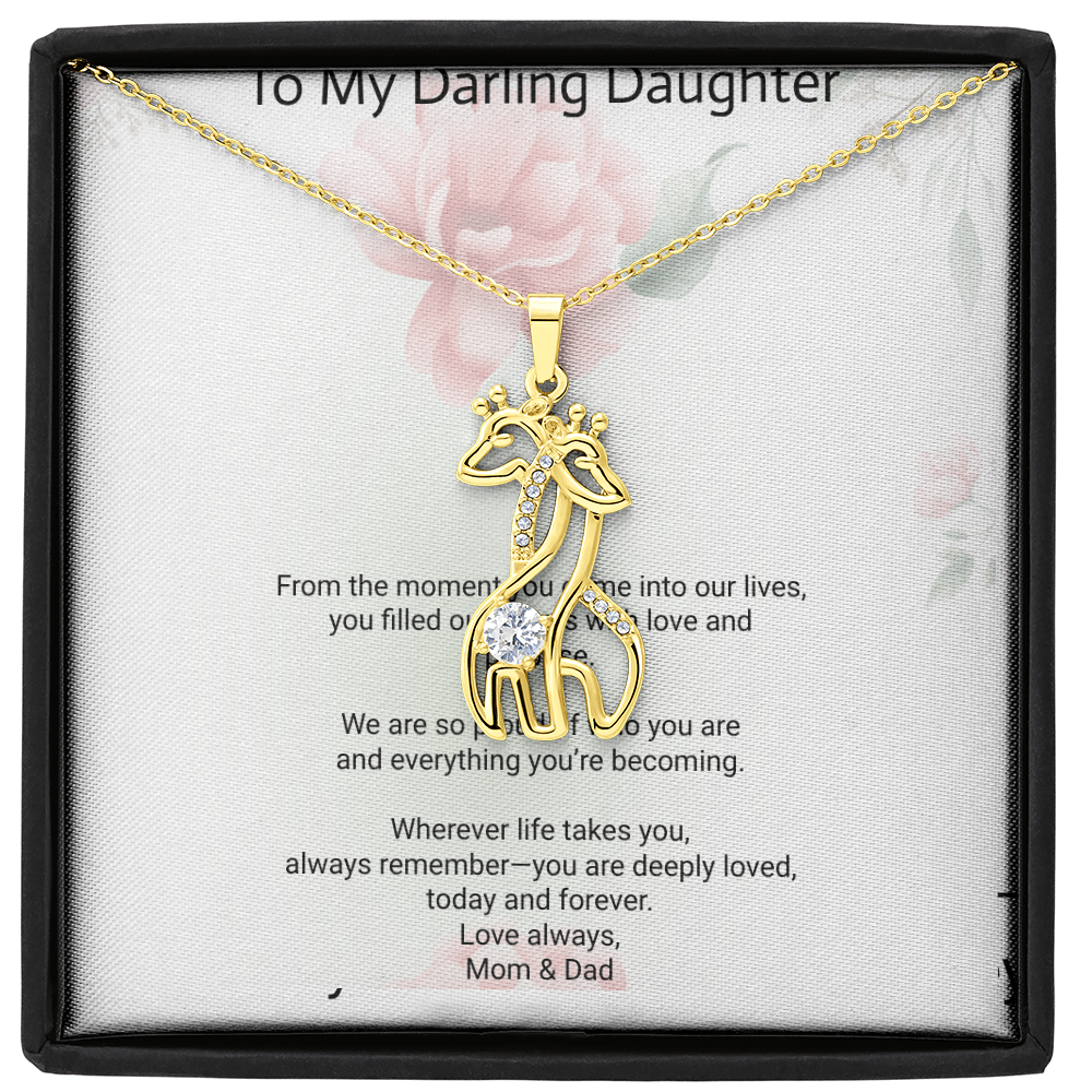 Daughter Gift Giraffe Sparkling Cubic Zirconia Necklace | Beautiful Jewellery Gift for Daughter