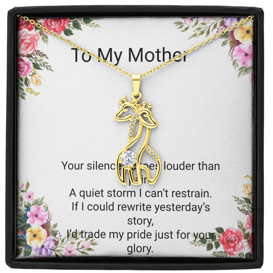 Mother's Gift Giraffe Sparkling Cubic Zirconia Necklace | Beautiful Jewellery Gift for Mum