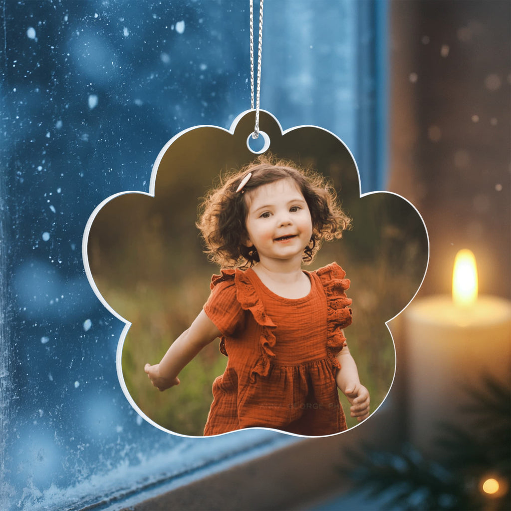 Personalized First Paw Ornament for Children – Acrylic Holiday Keepsake
