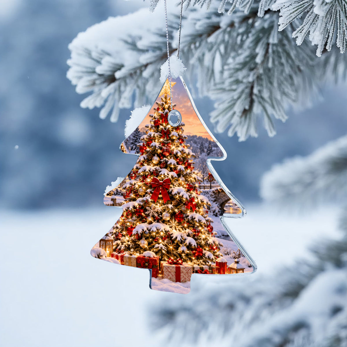 Personalised Acrylic Christmas Tree Ornament – Festive Keepsake Gift