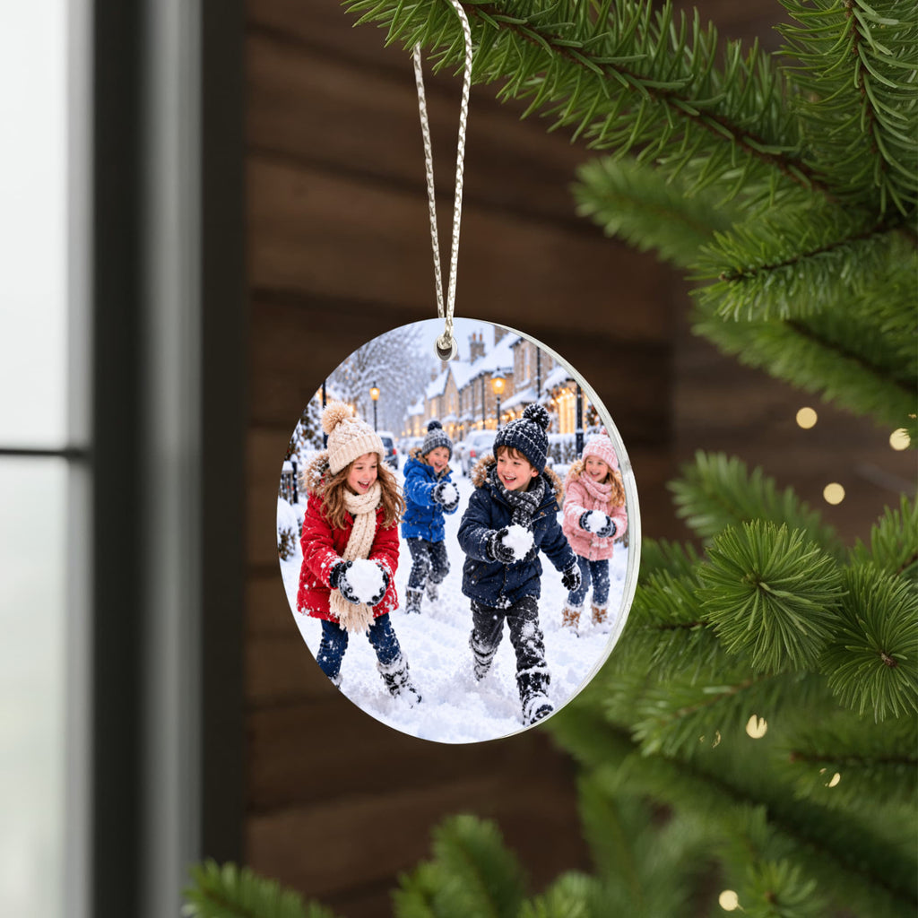 Personalised Round Acrylic Ornament – One-Sided Custom Gift