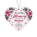 Sister Memorial Heart-Shaped Christmas Tree Ornament – In Loving Memory Keepsake