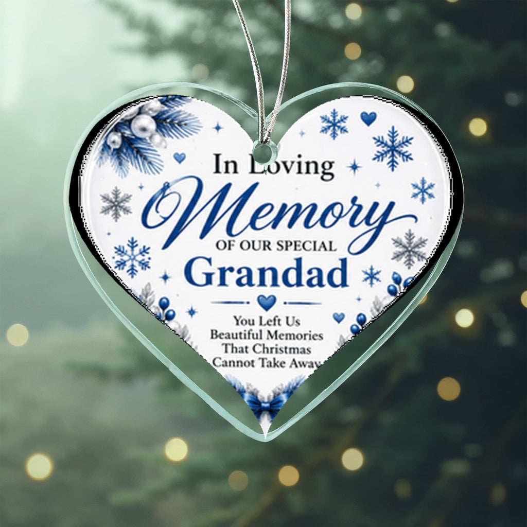 Grandad Memorial Heart Christmas Tree Ornament – In Loving Memory Keepsake