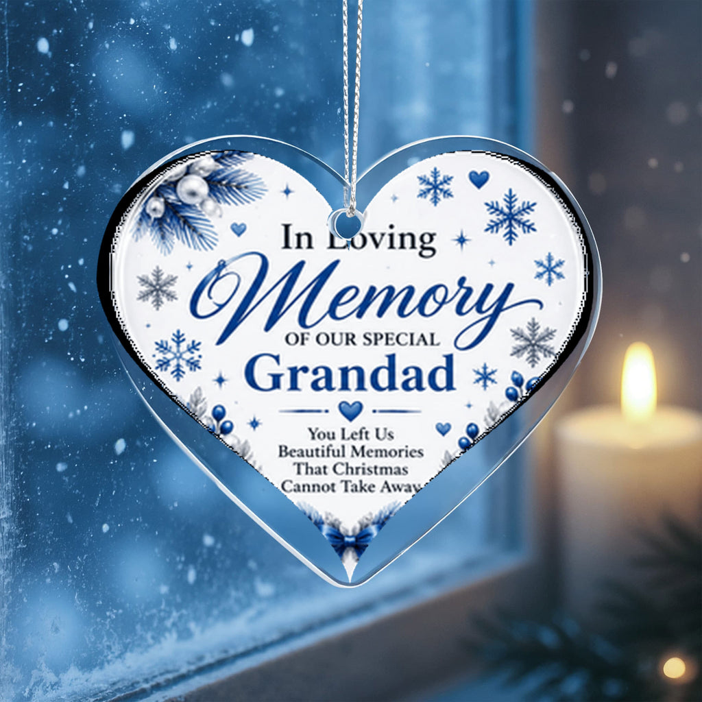 Grandad Memorial Heart Christmas Tree Ornament – In Loving Memory Keepsake