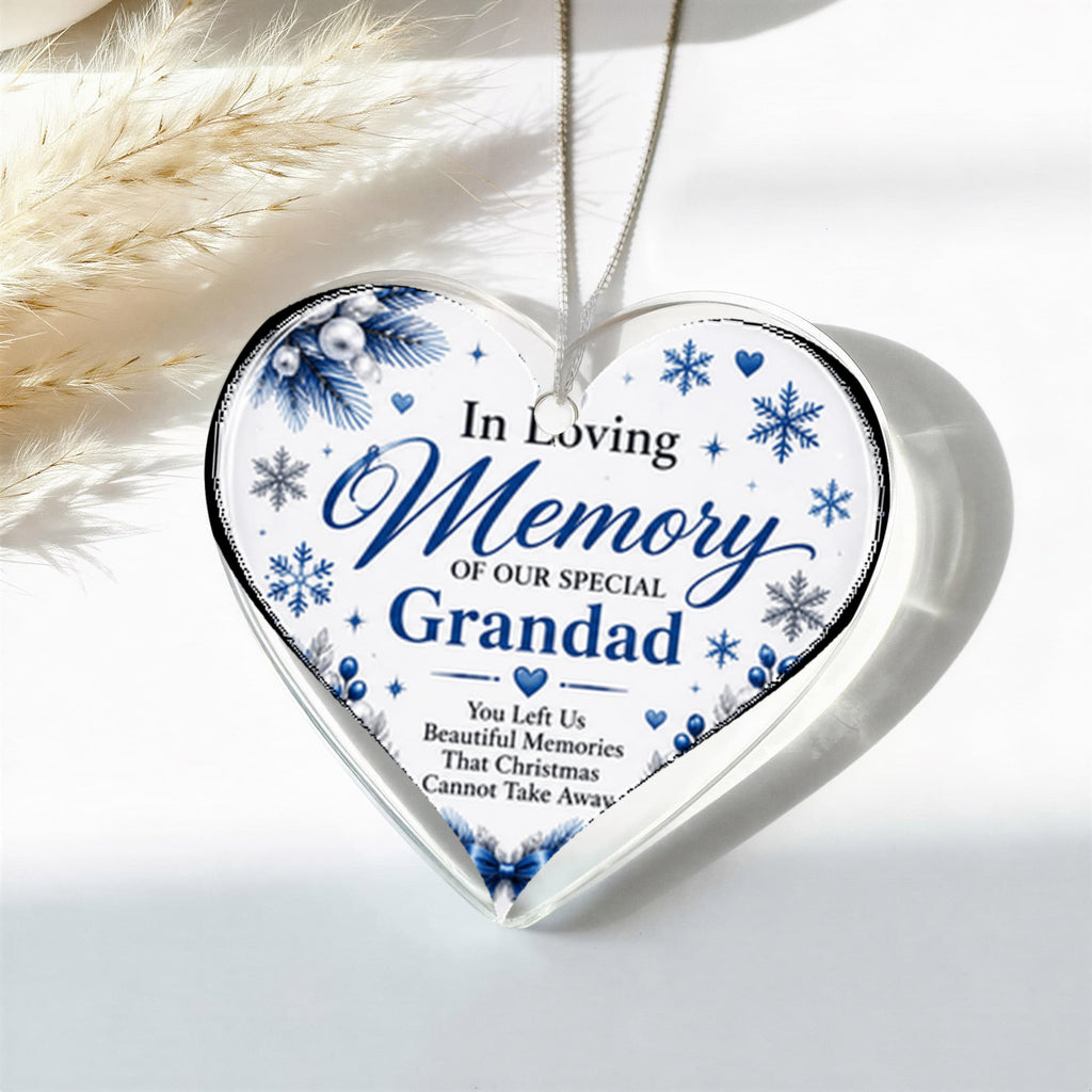 Grandad Memorial Heart Christmas Tree Ornament – In Loving Memory Keepsake