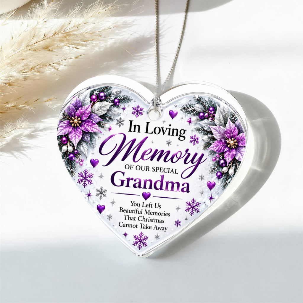 Grandma Memorial Heart Christmas Tree Ornament – In Loving Memory Keepsake
