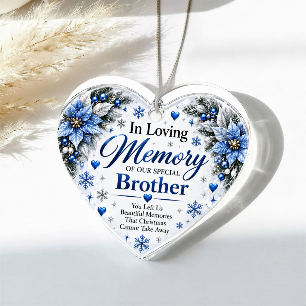 Brother Memorial Heart-Shaped Christmas Tree Ornament – In Loving Memory Keepsake