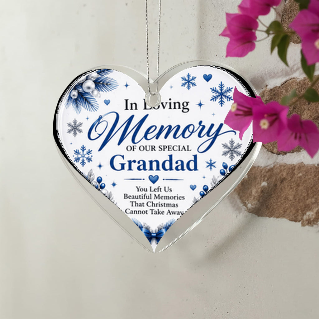 Grandad Memorial Heart Christmas Tree Ornament – In Loving Memory Keepsake