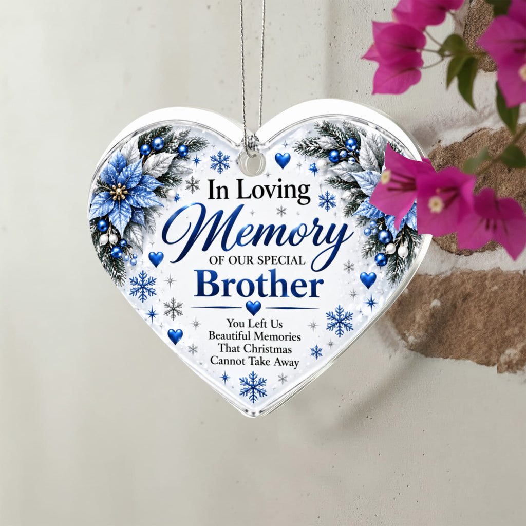Brother Memorial Heart-Shaped Christmas Tree Ornament – In Loving Memory Keepsake