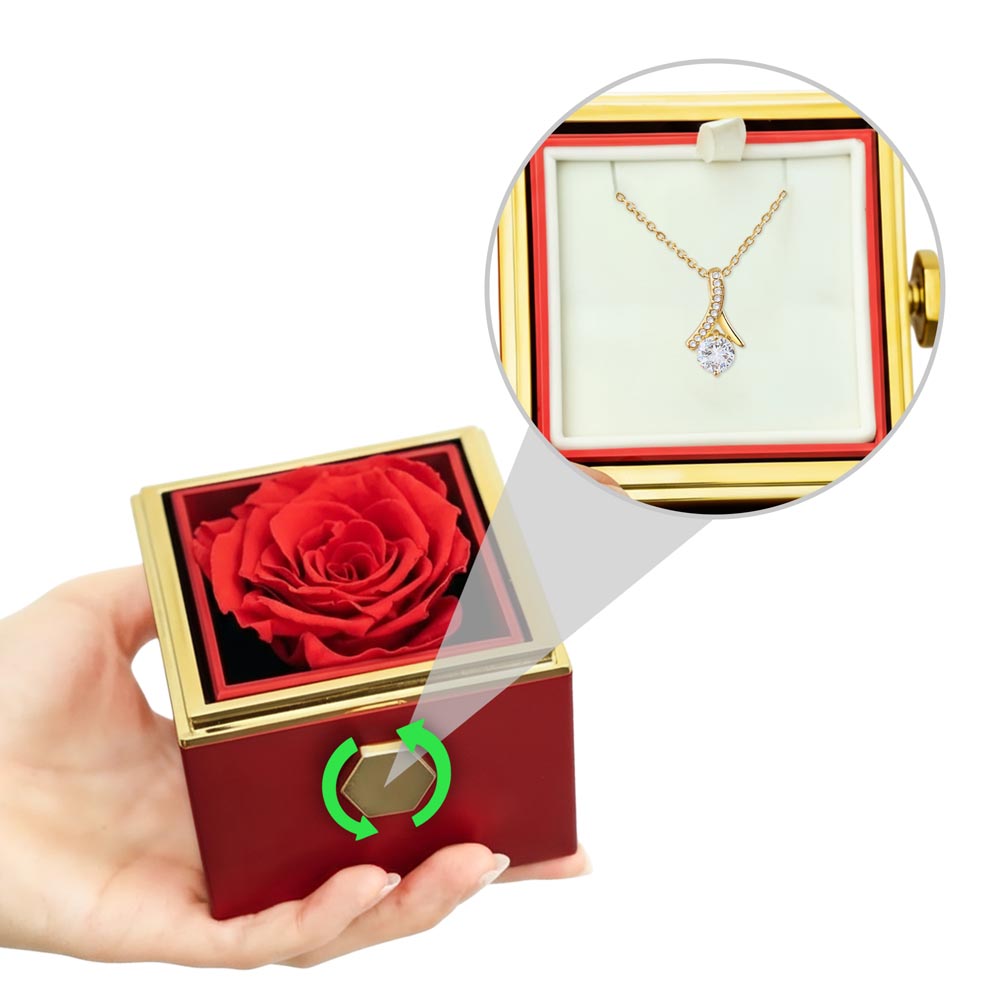 Wife Alluring Beauty Rotating Rose Gift Box – Elegant Rose Gift (No Message Card)