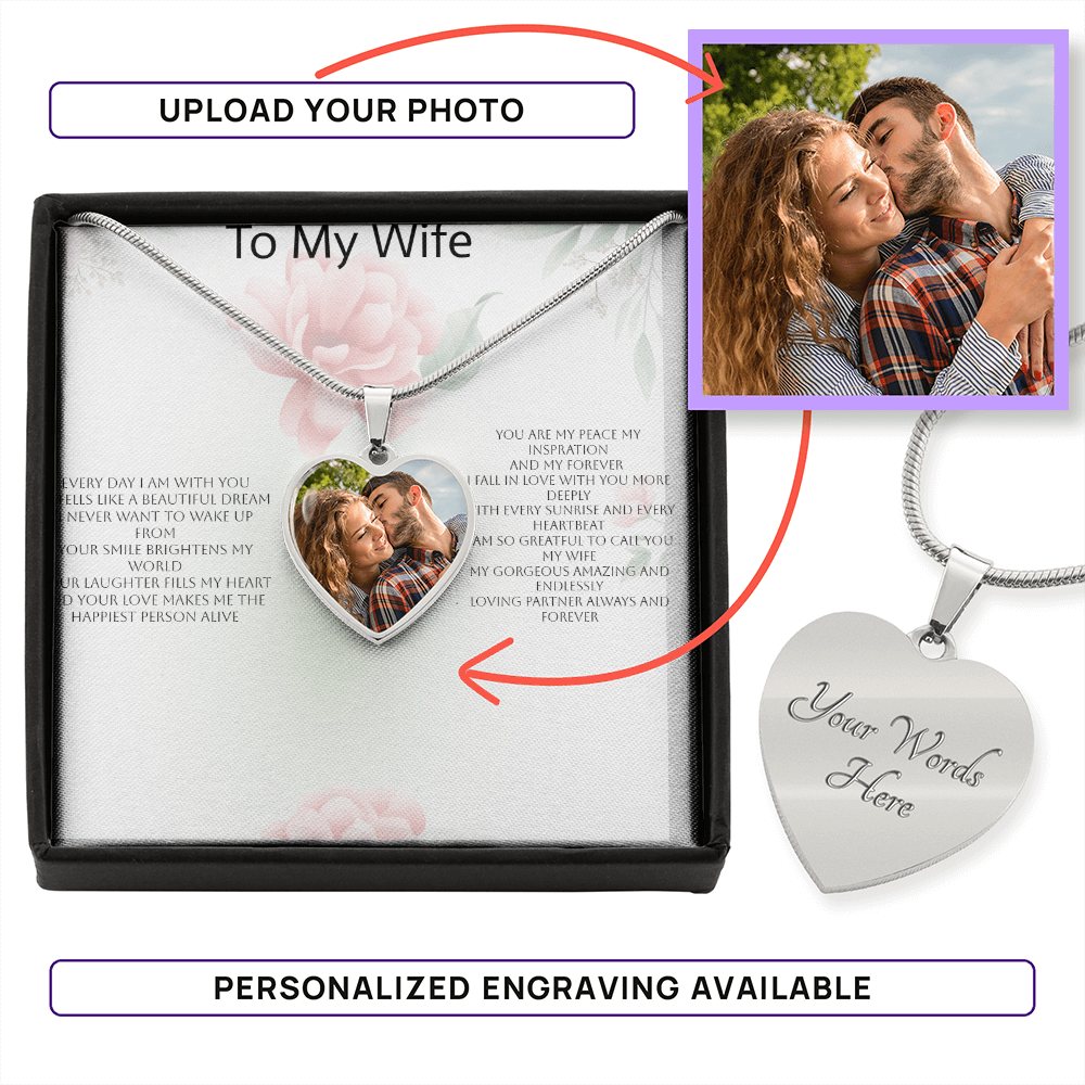 Photo Heart Necklace for Wife – A Romantic Gift of Love