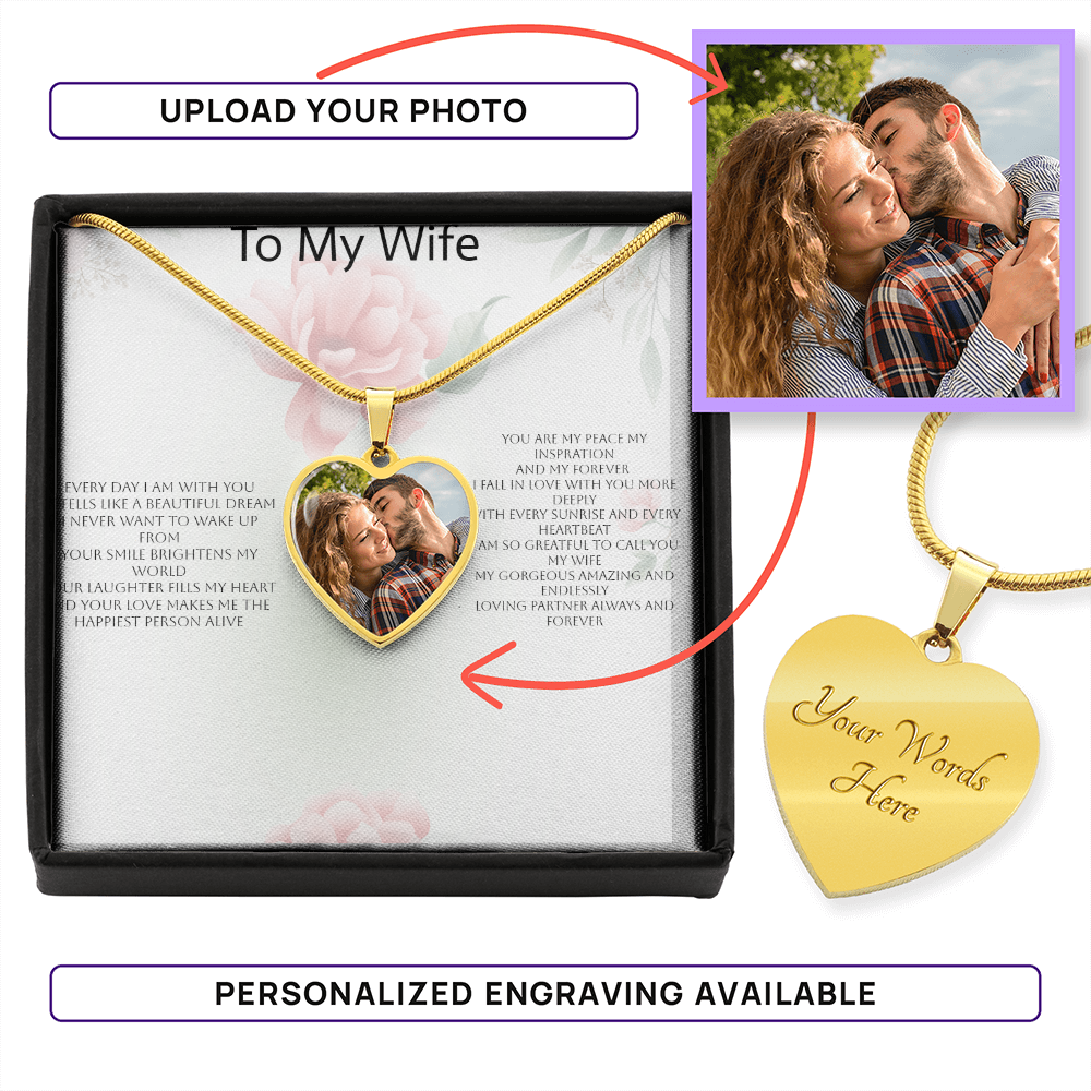Photo Heart Necklace for Wife – A Romantic Gift of Love