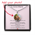 Personalised Girlfriend Birthday Gift Circle Necklace with Photo & Engraving | Custom Keepsake Necklace