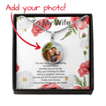 Personalised Wife Birthday Gift Circle Necklace with Photo & Engraving | Custom Keepsake Necklace