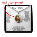 Personalised Mom Birthday Gift Circle Necklace with Photo & Engraving | Custom Keepsake Necklace