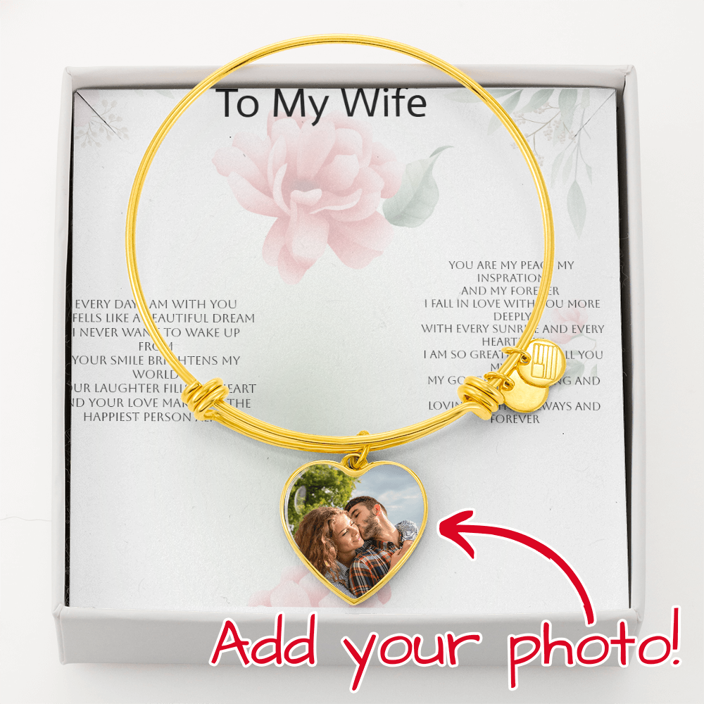 Wife Gift Buyer Upload Luxury Heart Bangle – Romantic Bracelet