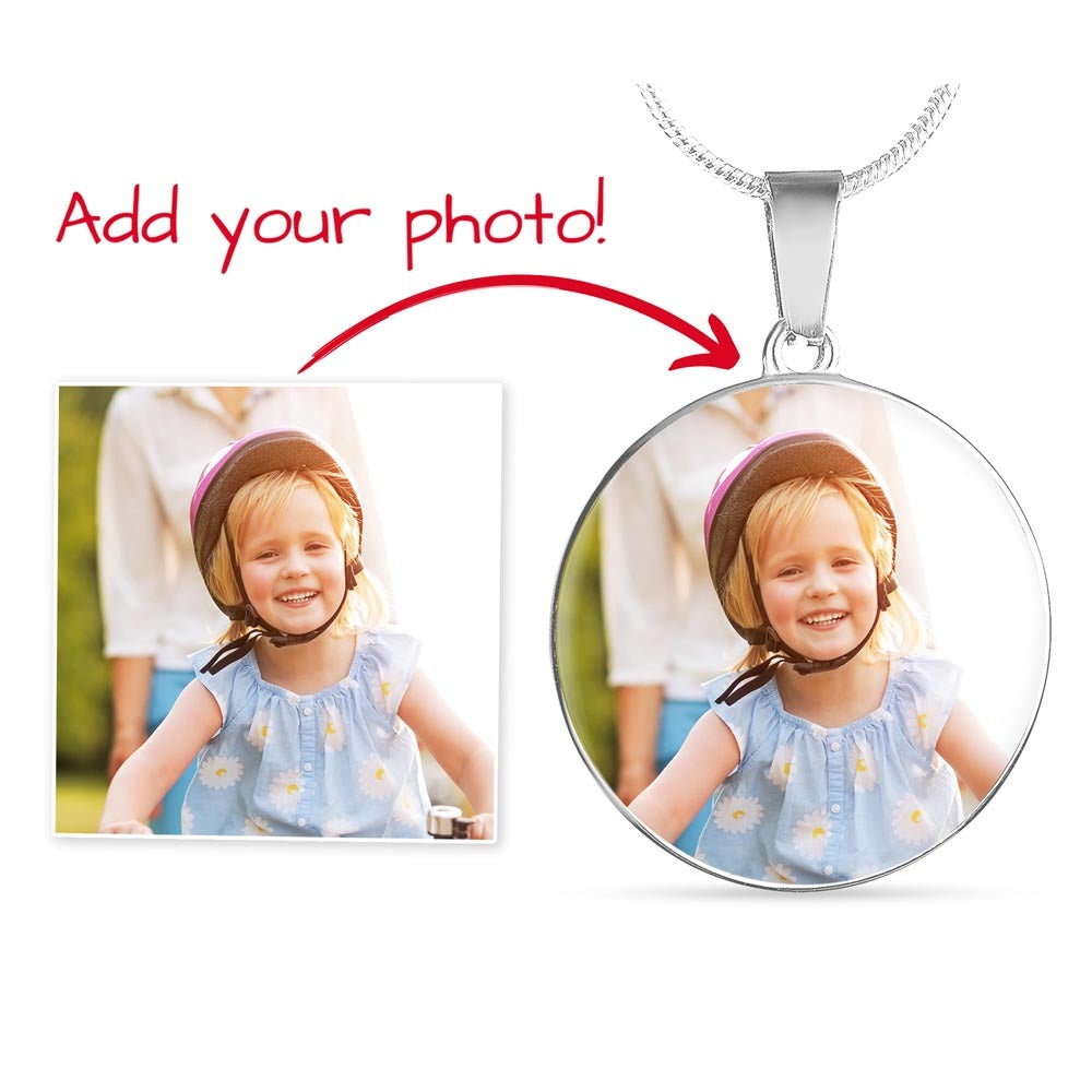 Personalised Daughter's Birthday Circle Necklace with Photo & Engraving | Heartfelt Keepsake Gift