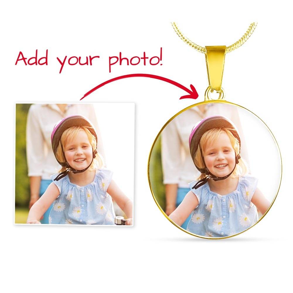 Personalised Daughter's Birthday Circle Necklace with Photo & Engraving | Heartfelt Keepsake Gift