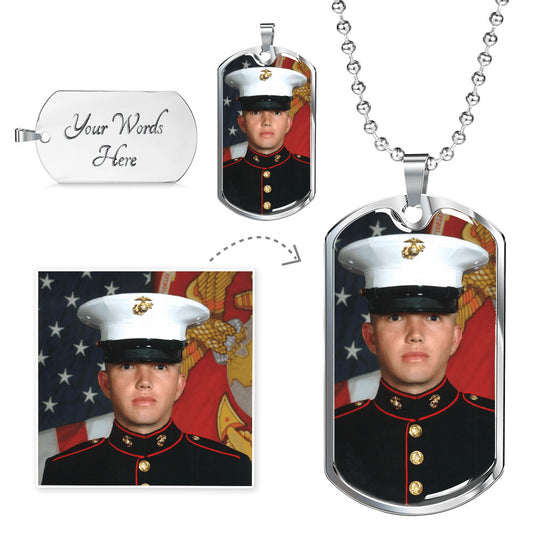 Father's Day Engraved Dog Tag Necklace – Personalised Gift for Dad